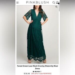 Pink blush green maternity dress size Med
